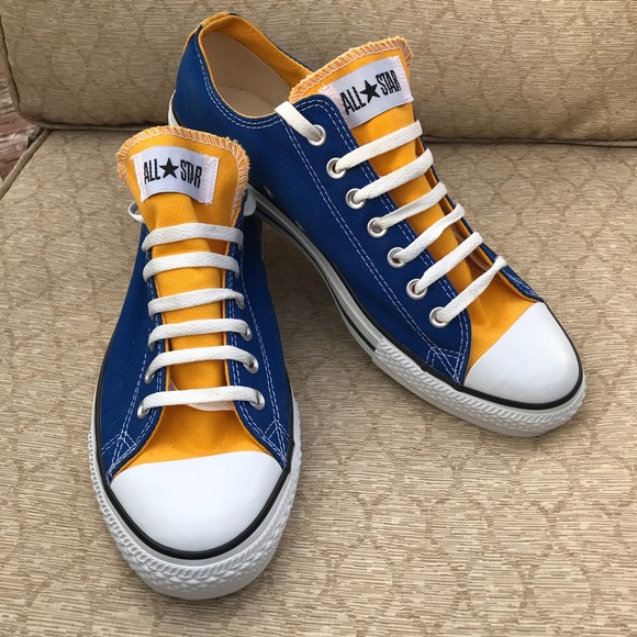 blue yellow converse